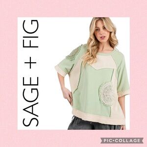 🌸Sage + Fig Crocheted Patchwork Top🌸
